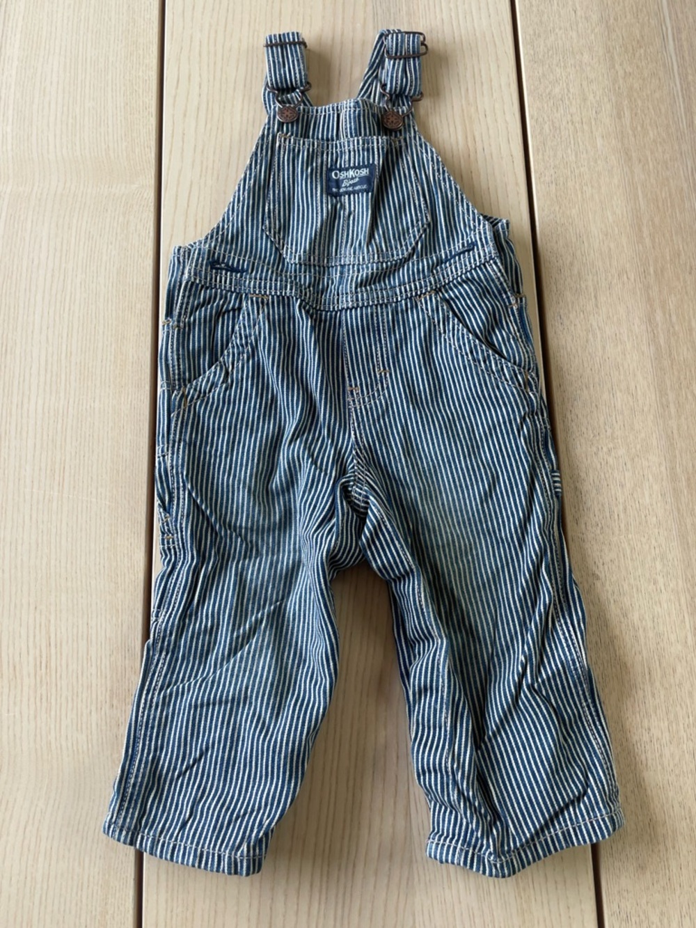 Vintage OshKosh B'gosh Railroad Stripe Overalls 18m - kids overalls